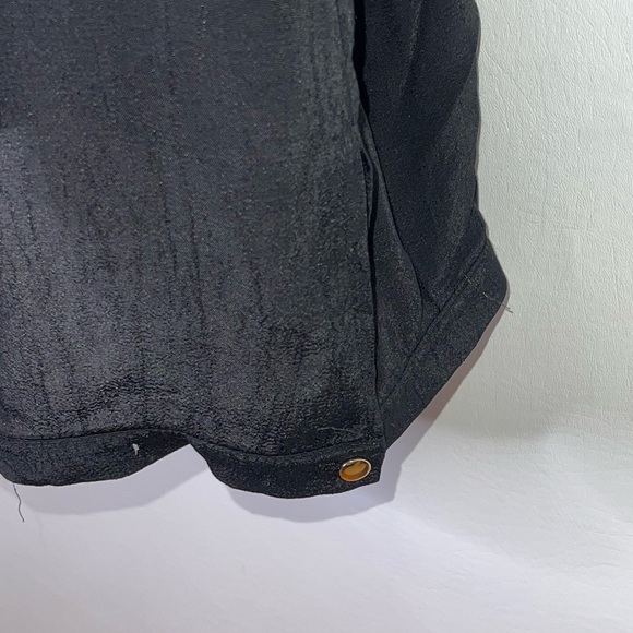 Naf Naf women’s Black gold viscose shift dress button hem sz 36 US 8 nwt - Picture 3 of 4